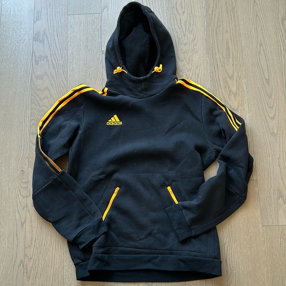 Adidas fleece sweatshirt zip pockets